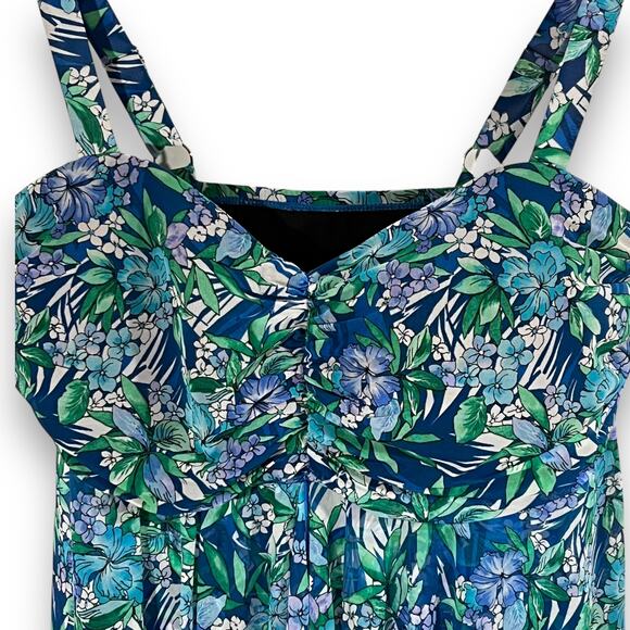 Fit 4 U Flyaway Swim Dress Blue One Piece 24W NWT - Picture 3 of 9